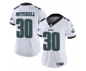 Women's Philadelphia Eagles #30 Quinyon Mitchell White 2024 Draft Vapor Untouchable Limited Football Stitched Jersey