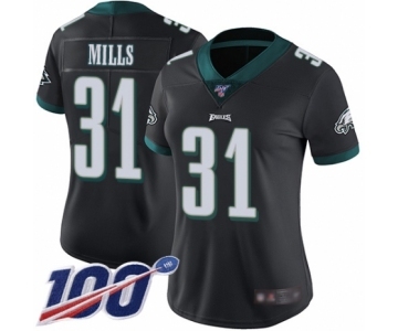 Women's Philadelphia Eagles #31 Jalen Mills Black Alternate Vapor Untouchable Limited Player 100th Season Football Jersey