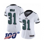 Women's Philadelphia Eagles #31 Jalen Mills White Vapor Untouchable Limited Player 100th Season Football Jersey