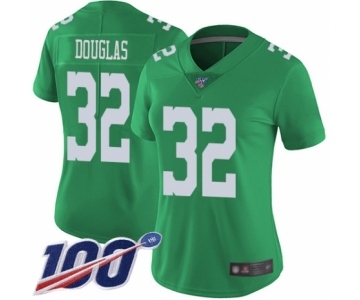 Women's Philadelphia Eagles #32 Rasul Douglas Limited Green Rush Vapor Untouchable 100th Season Football Jersey