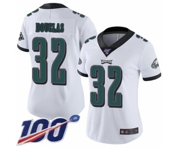 Women's Philadelphia Eagles #32 Rasul Douglas White Vapor Untouchable Limited Player 100th Season Football Jersey