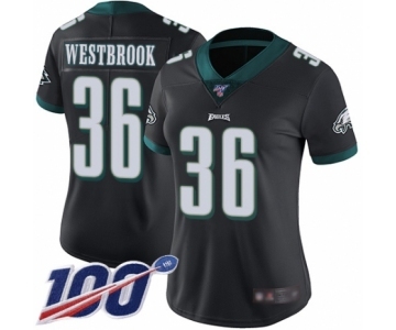 Women's Philadelphia Eagles #36 Brian Westbrook Black Alternate Vapor Untouchable Limited Player 100th Season Football Jersey