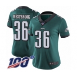 Women's Philadelphia Eagles #36 Brian Westbrook Midnight Green Team Color Vapor Untouchable Limited Player 100th Season Football Jersey