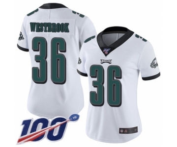 Women's Philadelphia Eagles #36 Brian Westbrook White Vapor Untouchable Limited Player 100th Season Football Jersey