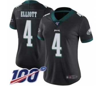 Women's Philadelphia Eagles #4 Jake Elliott Black Alternate Vapor Untouchable Limited Player 100th Season Football Jersey