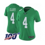 Women's Philadelphia Eagles #4 Jake Elliott Limited Green Rush Vapor Untouchable 100th Season Football Jersey