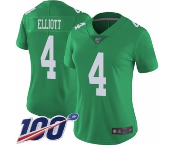 Women's Philadelphia Eagles #4 Jake Elliott Limited Green Rush Vapor Untouchable 100th Season Football Jersey