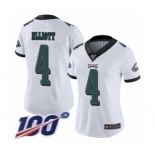 Women's Philadelphia Eagles #4 Jake Elliott White Vapor Untouchable Limited Player 100th Season Football Jersey