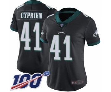 Women's Philadelphia Eagles #41 Johnathan Cyprien Black Alternate Vapor Untouchable Limited Player 100th Season Football Jersey