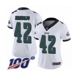 Women's Philadelphia Eagles #42 Andrew Sendejo White Vapor Untouchable Limited Player 100th Season Football Jersey