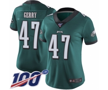 Women's Philadelphia Eagles #47 Nate Gerry Midnight Green Team Color Vapor Untouchable Limited Player 100th Season Football Jersey