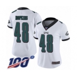 Women's Philadelphia Eagles #48 Wes Hopkins White Vapor Untouchable Limited Player 100th Season Football Jersey