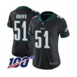 Women's Philadelphia Eagles #51 Zach Brown Black Alternate Vapor Untouchable Limited Player 100th Season Football Jersey