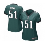 Women's Philadelphia Eagles #51 Zach Brown Game Midnight Green Team Color Football Jersey