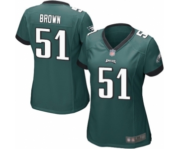 Women's Philadelphia Eagles #51 Zach Brown Game Midnight Green Team Color Football Jersey