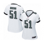 Women's Philadelphia Eagles #51 Zach Brown Game White Football Jersey