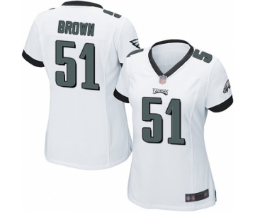 Women's Philadelphia Eagles #51 Zach Brown Game White Football Jersey