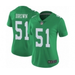 Women's Philadelphia Eagles #51 Zach Brown Limited Green Rush Vapor Untouchable Football Jersey