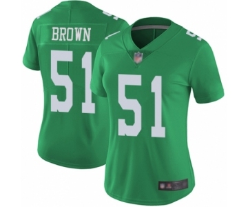 Women's Philadelphia Eagles #51 Zach Brown Limited Green Rush Vapor Untouchable Football Jersey