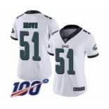 Women's Philadelphia Eagles #51 Zach Brown White Vapor Untouchable Limited Player 100th Season Football Jersey