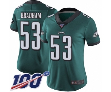 Women's Philadelphia Eagles #53 Nigel Bradham Midnight Green Team Color Vapor Untouchable Limited Player 100th Season Football Jersey