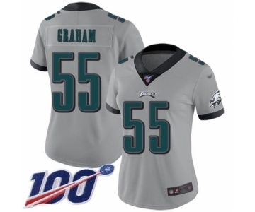 Women's Philadelphia Eagles #55 Brandon Graham Limited Silver Inverted Legend 100th Season Football Jersey