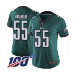 Women's Philadelphia Eagles #55 Brandon Graham Midnight Green Team Color Vapor Untouchable Limited Player 100th Season Football Jersey