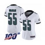 Women's Philadelphia Eagles #55 Brandon Graham White Vapor Untouchable Limited Player 100th Season Football Jersey