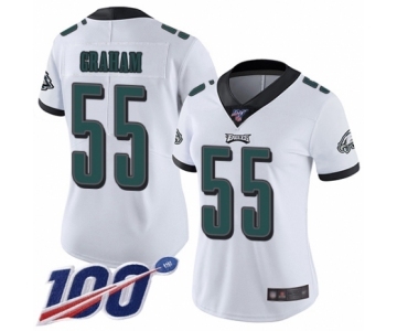 Women's Philadelphia Eagles #55 Brandon Graham White Vapor Untouchable Limited Player 100th Season Football Jersey