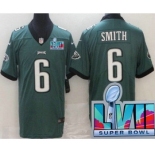 Women's Philadelphia Eagles #6 DeVonta Smith Limited Green Super Bowl LVII Vapor Jersey