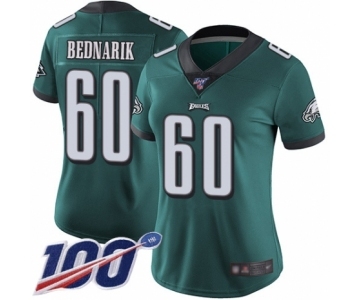 Women's Philadelphia Eagles #60 Chuck Bednarik Midnight Green Team Color Vapor Untouchable Limited Player 100th Season Football Jersey