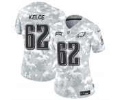 Women's Philadelphia Eagles #62 Jason Kelce 2024 F.U.S.E Arctic Camo Salute To Service Limited Stitched Jersey