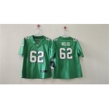 Women's Philadelphia Eagles #62 Jason Kelce Kelly Green Vapor Stitched Jersey