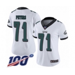 Women's Philadelphia Eagles #71 Jason Peters White Vapor Untouchable Limited Player 100th Season Football Jersey