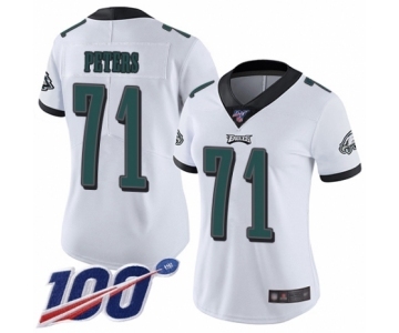 Women's Philadelphia Eagles #71 Jason Peters White Vapor Untouchable Limited Player 100th Season Football Jersey