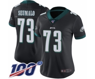 Women's Philadelphia Eagles #73 Isaac Seumalo Black Alternate Vapor Untouchable Limited Player 100th Season Football Jersey