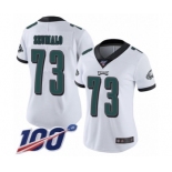 Women's Philadelphia Eagles #73 Isaac Seumalo White Vapor Untouchable Limited Player 100th Season Football Jersey