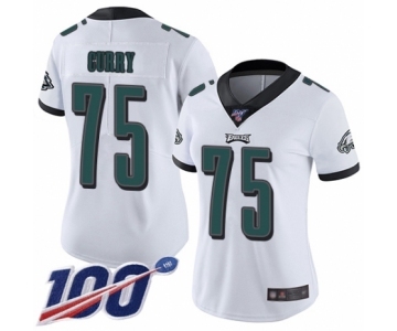 Women's Philadelphia Eagles #75 Vinny Curry White Vapor Untouchable Limited Player 100th Season Football Jersey