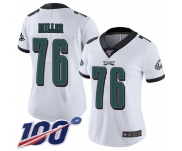 Women's Philadelphia Eagles #76 Shareef Miller White Vapor Untouchable Limited Player 100th Season Football Jersey