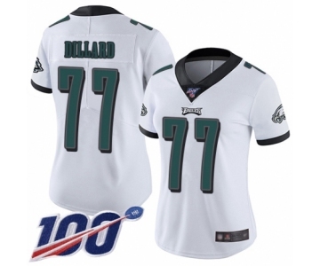 Women's Philadelphia Eagles #77 Andre Dillard White Vapor Untouchable Limited Player 100th Season Football Jersey