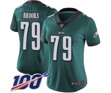 Women's Philadelphia Eagles #79 Brandon Brooks Midnight Green Team Color Vapor Untouchable Limited Player 100th Season Football Jersey