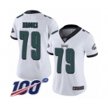 Women's Philadelphia Eagles #79 Brandon Brooks White Vapor Untouchable Limited Player 100th Season Football Jersey