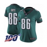 Women's Philadelphia Eagles #86 Zach Ertz Midnight Green Team Color Vapor Untouchable Limited Player 100th Season Football Jersey