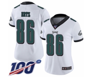 Women's Philadelphia Eagles #86 Zach Ertz White Vapor Untouchable Limited Player 100th Season Football Jersey