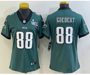 Women's Philadelphia Eagles #88 Dallas Goedert Limited Green Super Bowl LVII Vapor Jersey