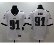 Women's Philadelphia Eagles #91 Fletcher Cox White Stitched Football Jersey