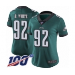 Women's Philadelphia Eagles #92 Reggie White Midnight Green Team Color Vapor Untouchable Limited Player 100th Season Football Jersey