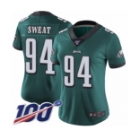 Women's Philadelphia Eagles #94 Josh Sweat Midnight Green Team Color Vapor Untouchable Limited Player 100th Season Football Jersey