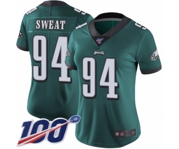 Women's Philadelphia Eagles #94 Josh Sweat Midnight Green Team Color Vapor Untouchable Limited Player 100th Season Football Jersey