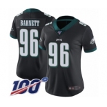 Women's Philadelphia Eagles #96 Derek Barnett Black Alternate Vapor Untouchable Limited Player 100th Season Football Jersey